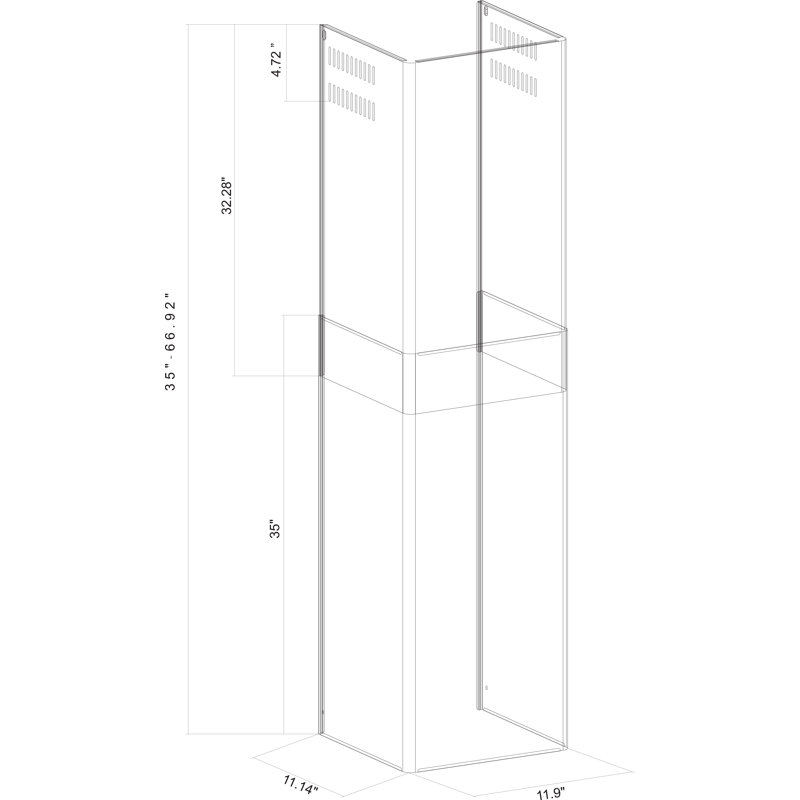 Winflo Wall Mount Range Hood Chimney Extension & Reviews Wayfair